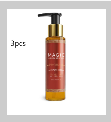 PetalSoft™ calming body oil bottle with amber formula and pump dispenser, three-pack