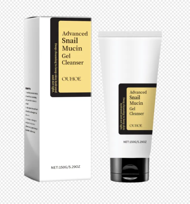 MoonDew™ snail mucin essence bottle and box with white, black, and gold labeling