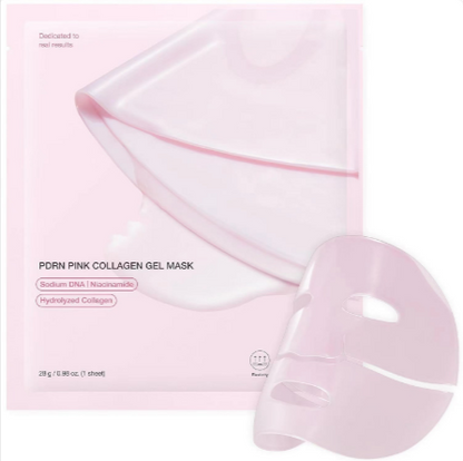 Light pink HydraVeil™ collagen gel mask sachet and sheet mask, ten-pack